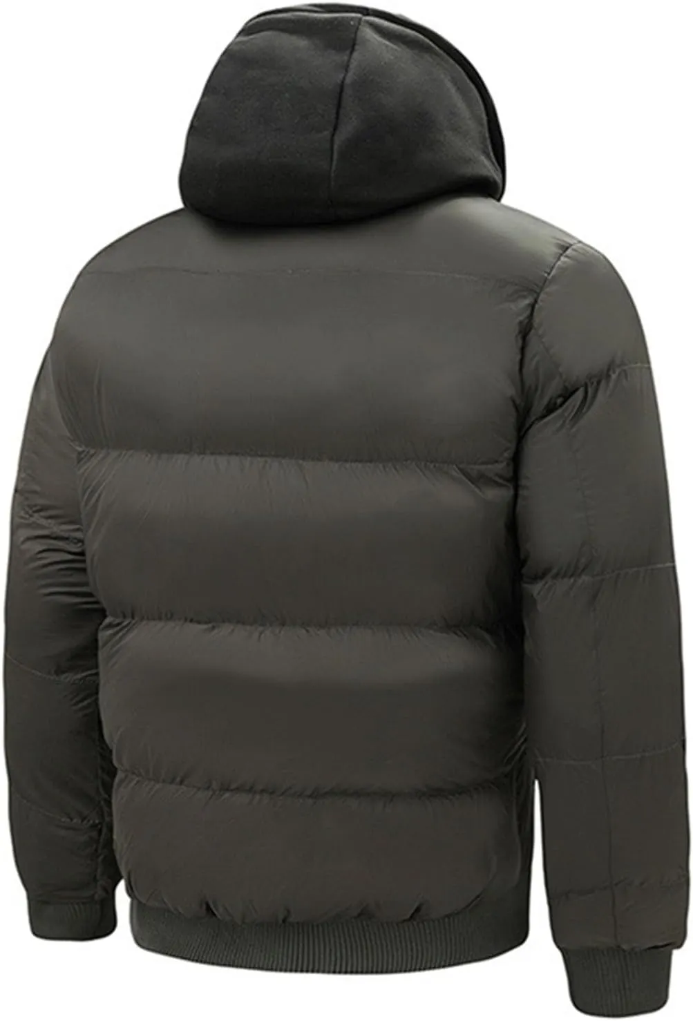 Mens Puffer Jackets Waterproof Hooded Insulated Thermal Down Coat Winter Puffy Jacket Outerwear for Running Travel