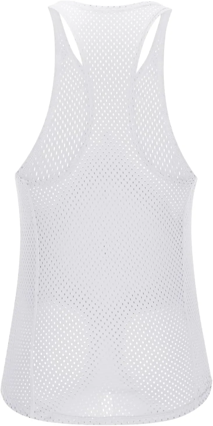 Men's Round Neck Workout Tank Top Mesh Racerback Sleeveless Gym Muscle T Shirts Summer Quick Dry Breath Athletic Shirt