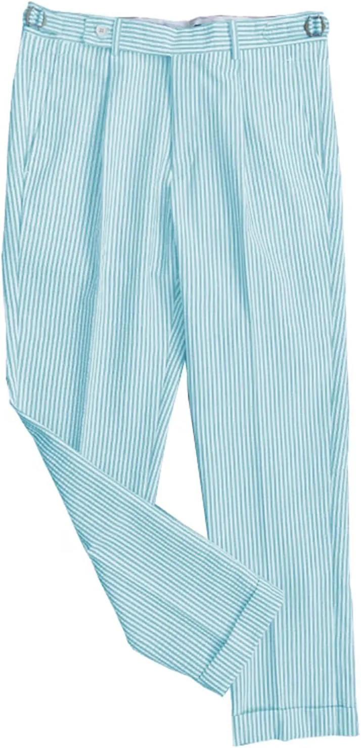 Men's Seersucker Pants Slim Fit Pants Casual Work Long Pants Wedding Parties Stripe Dress Pants
