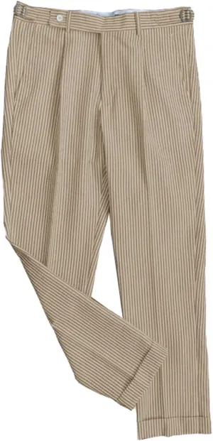 Men's Seersucker Pants Slim Fit Pants Casual Work Long Pants Wedding Parties Stripe Dress Pants