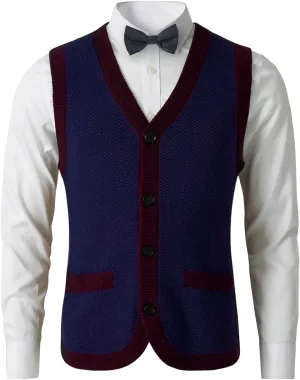 Mens Sweater Vest Solid Knitted Lightweight Thermal Cardigan,DXL Big and Tall Vest