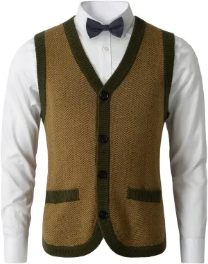 Mens Sweater Vest Solid Knitted Lightweight Thermal Cardigan,DXL Big and Tall Vest