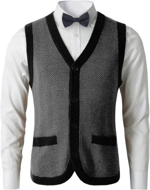 Mens Sweater Vest Solid Knitted Lightweight Thermal Cardigan,DXL Big and Tall Vest