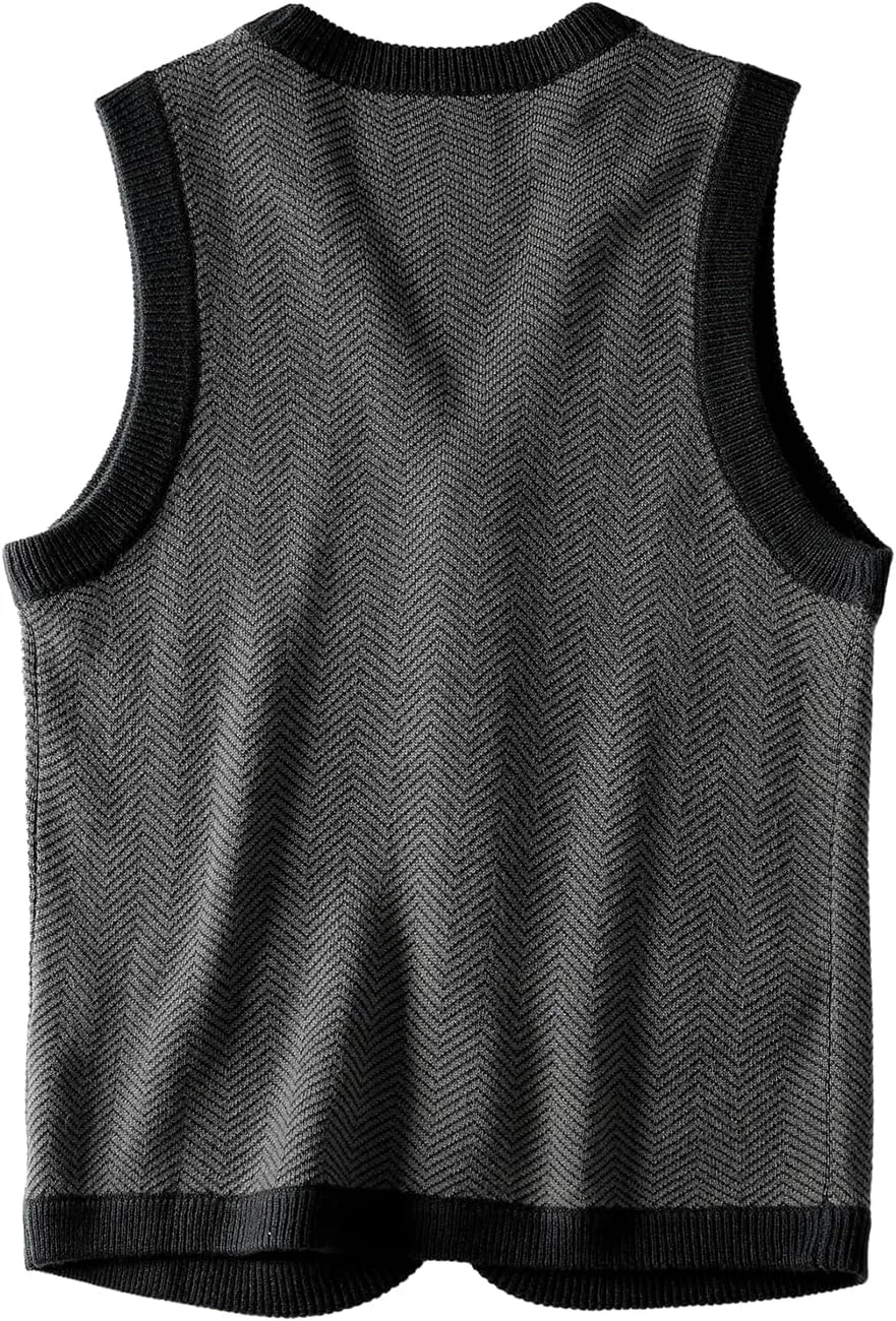Mens Sweater Vest Solid Knitted Lightweight Thermal Cardigan,DXL Big and Tall Vest