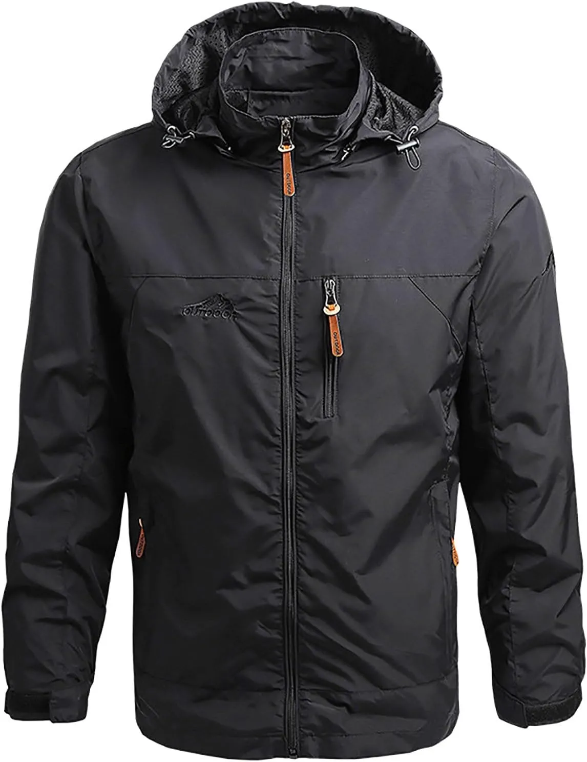 Men'S Waterproof Jacket Detachable Hood Zip Winter Jackets Windproof Casual Jackets Sportswear For Outdoor Hiking