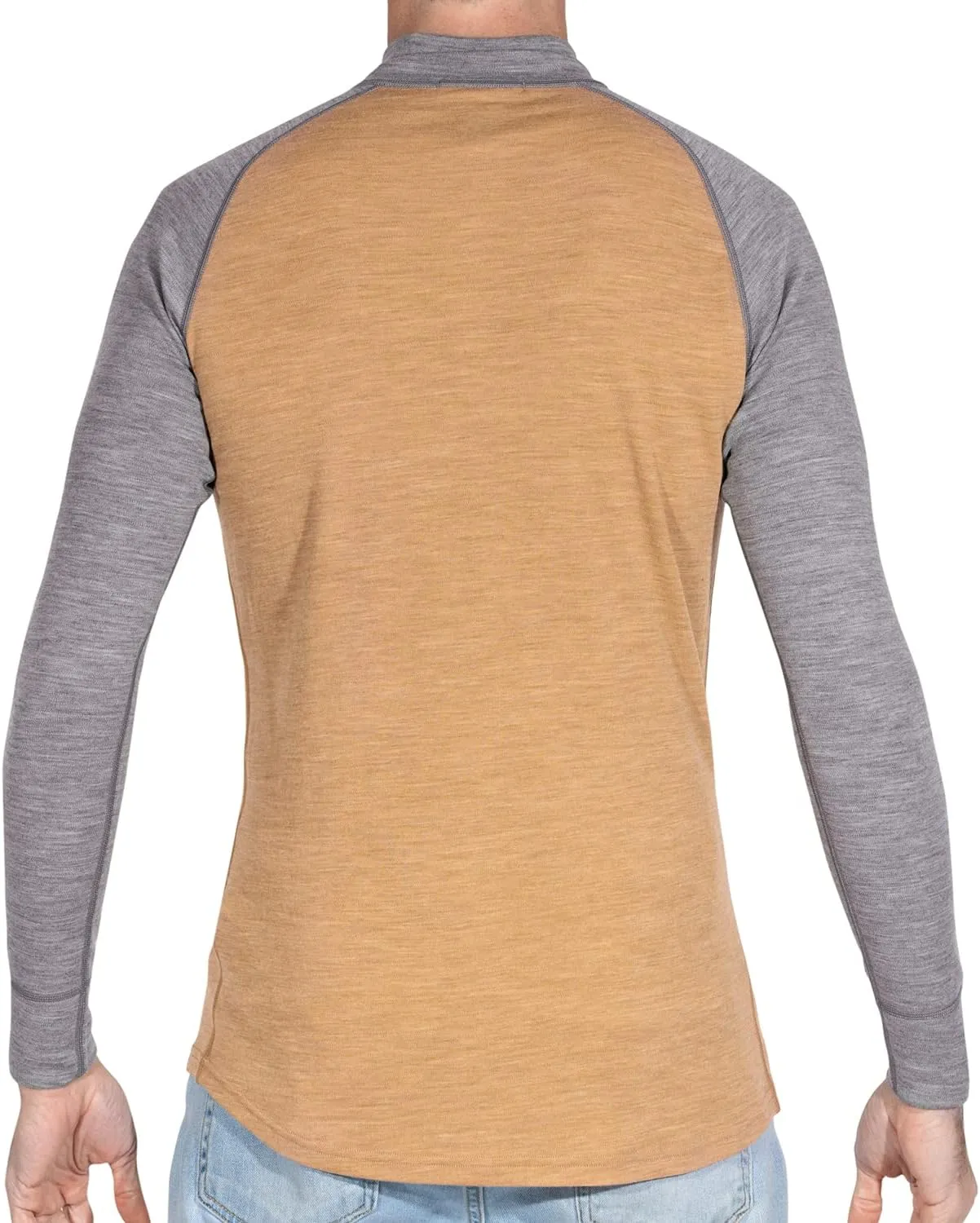 MERIWOOL Mens Base Layer 100% Merino Wool Midweight 250g Half Zip Sweater for Men