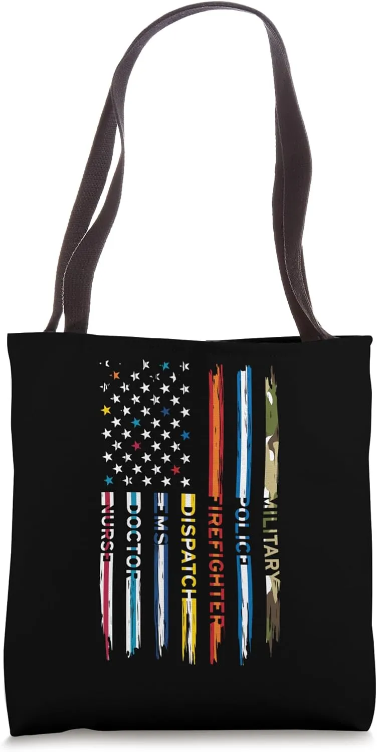 MILITARY POLICE FIREFIGHTER DISPATCH EMS DOCTOR NURSE Tote Bag