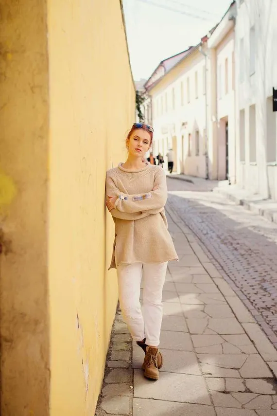 “Morning haze” –Soft creamy Alpaca Wool Sweater | VÉJA