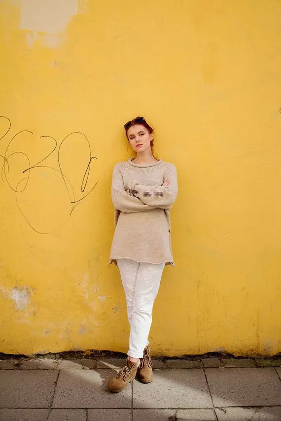 “Morning haze” –Soft creamy Alpaca Wool Sweater | VÉJA