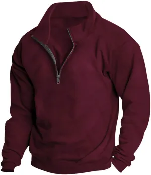Muscularfit Crewneck Sweatshirts Men Zip Up With Designs Fashion Long Sleeve 1/4 Zip Pullover Casual Solid Lightweight Shirts