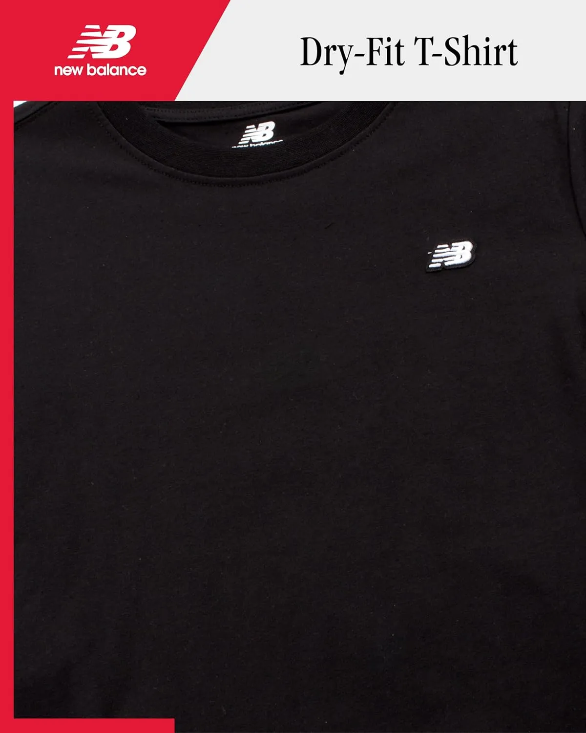 New Balance Boys' T-Shirt - Classic Cotton Active T-Shirt for Boys' - Kids Youth Crewneck Short Sleeve Shirt (8-20)
