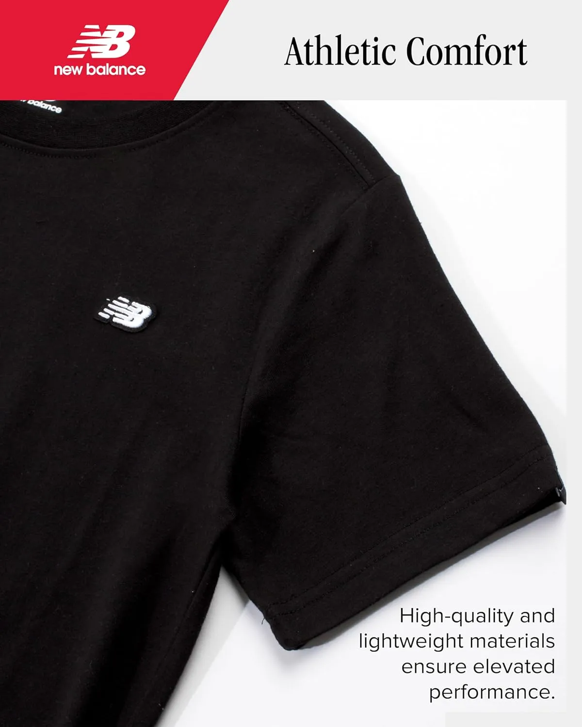 New Balance Boys' T-Shirt - Classic Cotton Active T-Shirt for Boys' - Kids Youth Crewneck Short Sleeve Shirt (8-20)