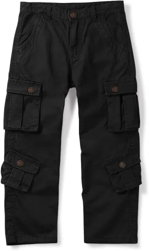 OCHENTA Boys Cargo Pants with 8 Pockets Casual Hiking Slacks Combat Trousers for Kid