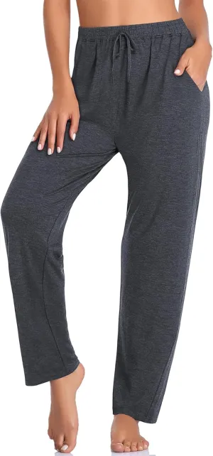 OLIKEME Womens Yoga Pants Loose Comfy Casual Lounge Pants Wide Leg Running Pants Lightweight Workout Pants with Pockets