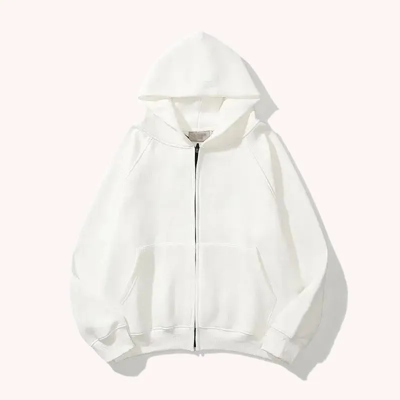 Othello Goods UG Plain Zip-Up Hoodie, Classic Drop Shoulder Design, Solid Color, Oversized Fit, Best Hoodies for Women