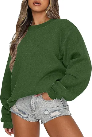 Oversized Crewneck Sweatshirt Women Fall Fashion 2023 Long Sleeve Drop Shoulder Hoodie Sweatshirts Casual Pullover Tops