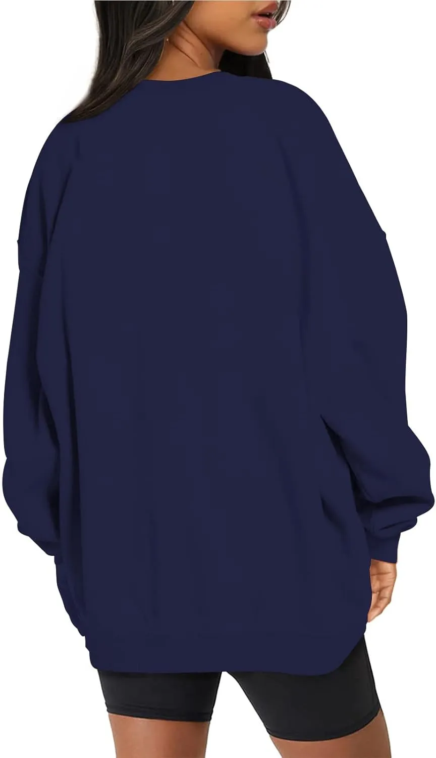 Oversized Crewneck Sweatshirt Women Trendy y2k Clothes Teen Girls Long Sleeve Drop Shoulder Pullover Fleece Sweatshirts