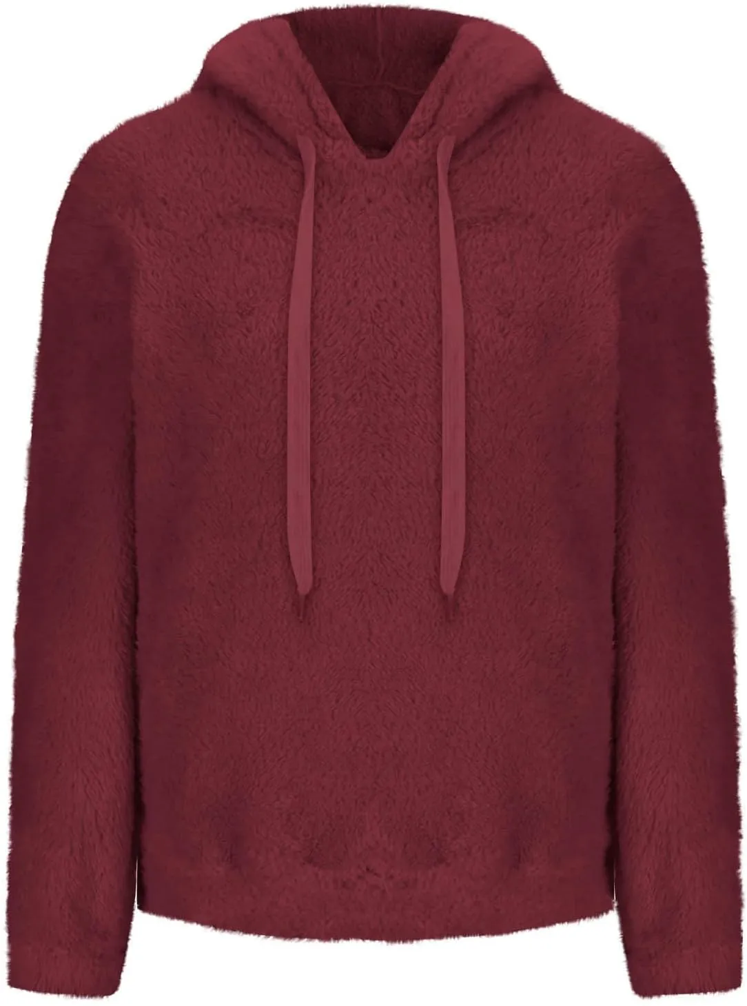Oversized Fleece Hoodies For Women Comfy Long Sleeve Drawstring Hooded Fuzzy Sweatshirt Winter Solid Color Pullover