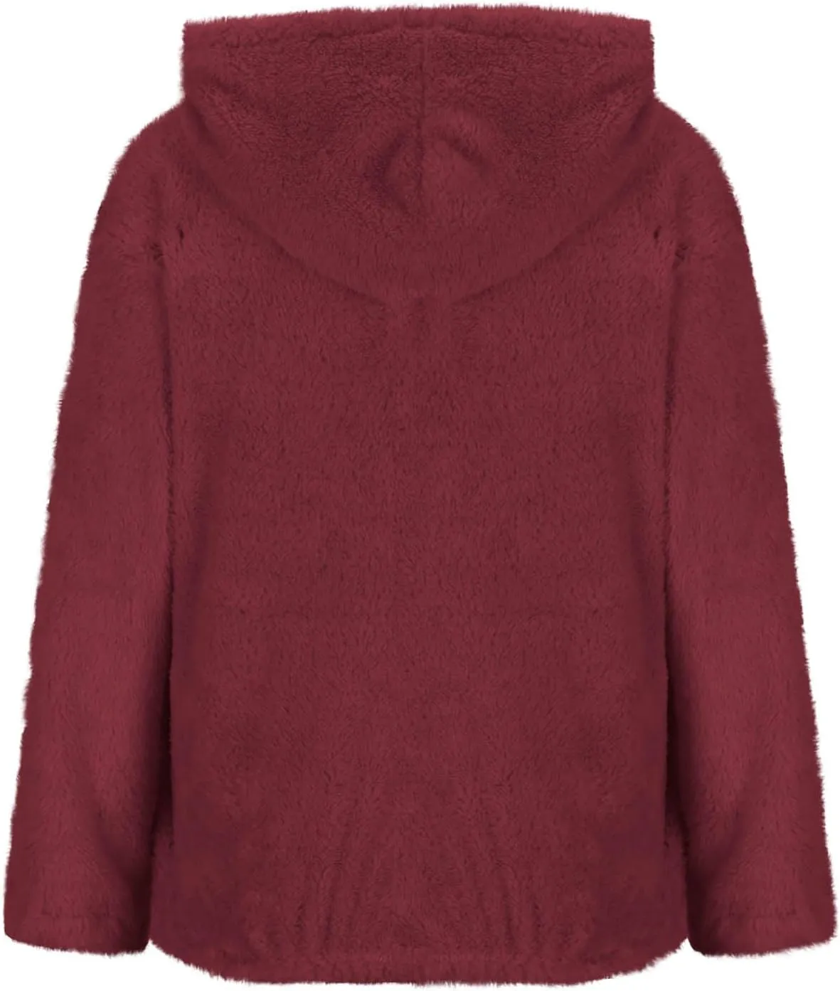 Oversized Fleece Hoodies For Women Comfy Long Sleeve Drawstring Hooded Fuzzy Sweatshirt Winter Solid Color Pullover
