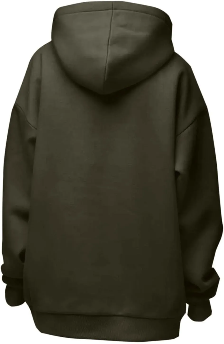 Oversized Hoodie Women Lantern Sleeve Fleece Lined Crewneck Sweatshirt Loose Fit Drop Shoulder Hooded Pullover