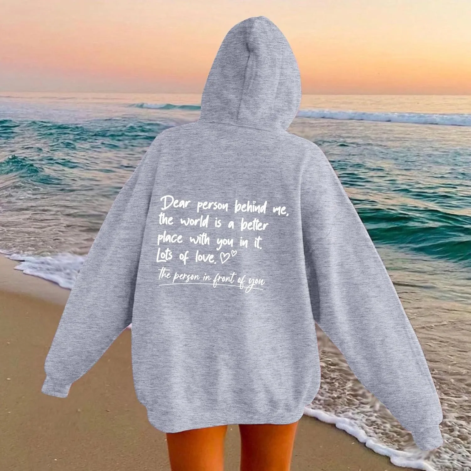 Oversized Hoodies for Women Fleece Casual Long Sleeve Letter Graphic Print Hoodie Sweatshirts Drawstring Pullover Pocket