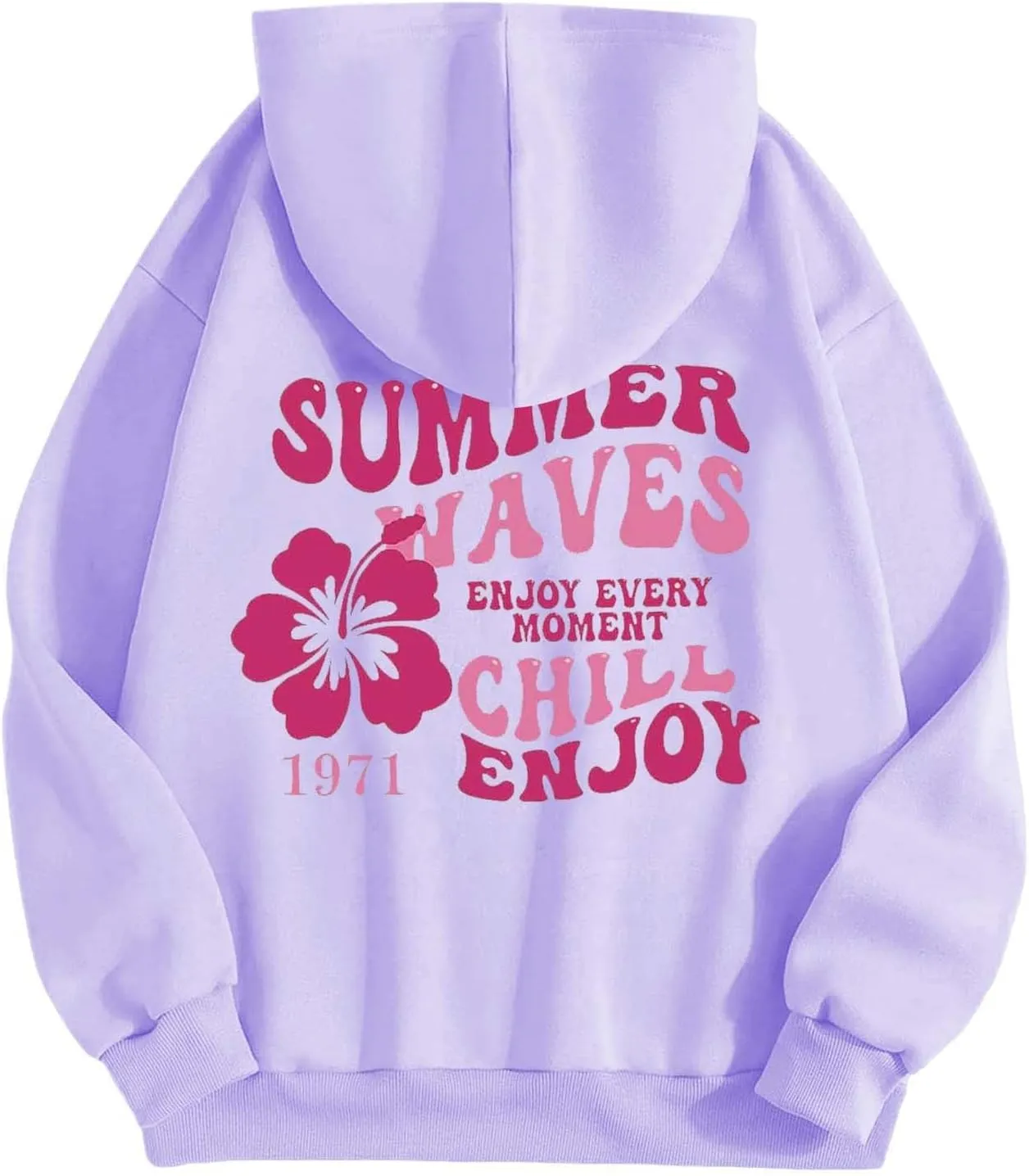 Oversized Hoodies For Women Graphic Trendy Y2K Preppy Clothes Long Sleeve Florals Pink Palm Puff Hoodie Sweatshirt