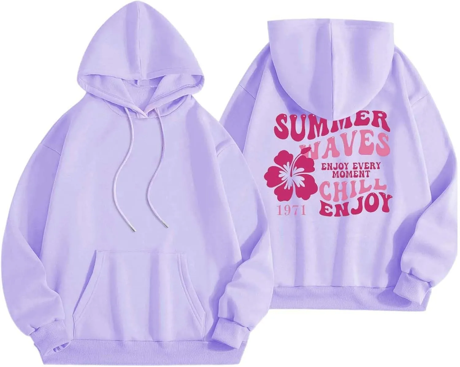 Oversized Hoodies For Women Graphic Trendy Y2K Preppy Clothes Long Sleeve Florals Pink Palm Puff Hoodie Sweatshirt