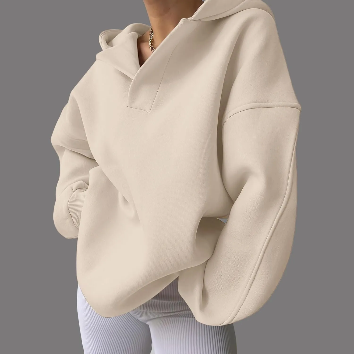 Oversized Hoodies Hoodies For Women Comfort Sweatshirt Fall Long Sleeve Fleece Lined Hoodies V Neck Oversized