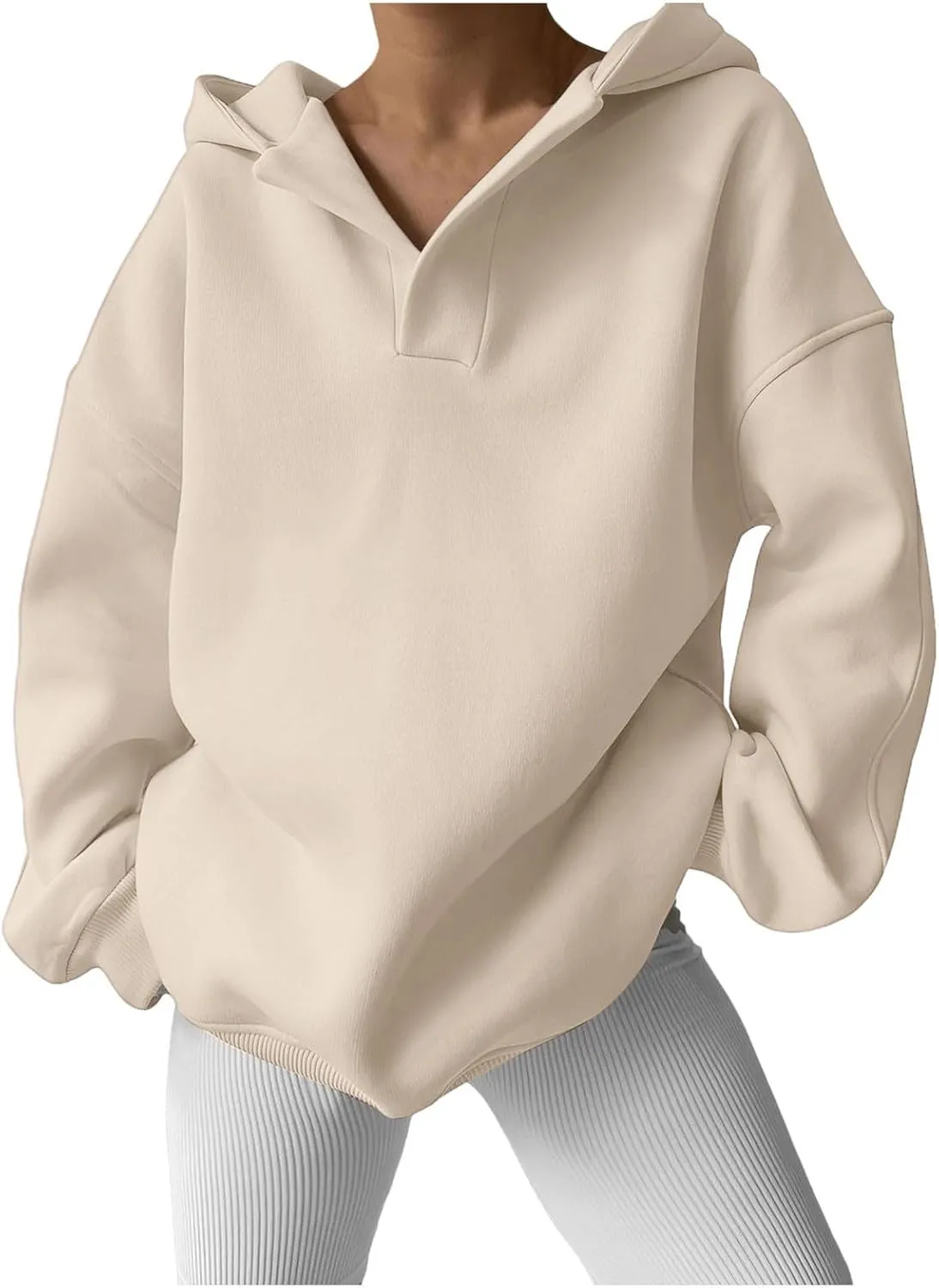 Oversized Hoodies Hoodies For Women Comfort Sweatshirt Fall Long Sleeve Fleece Lined Hoodies V Neck Oversized