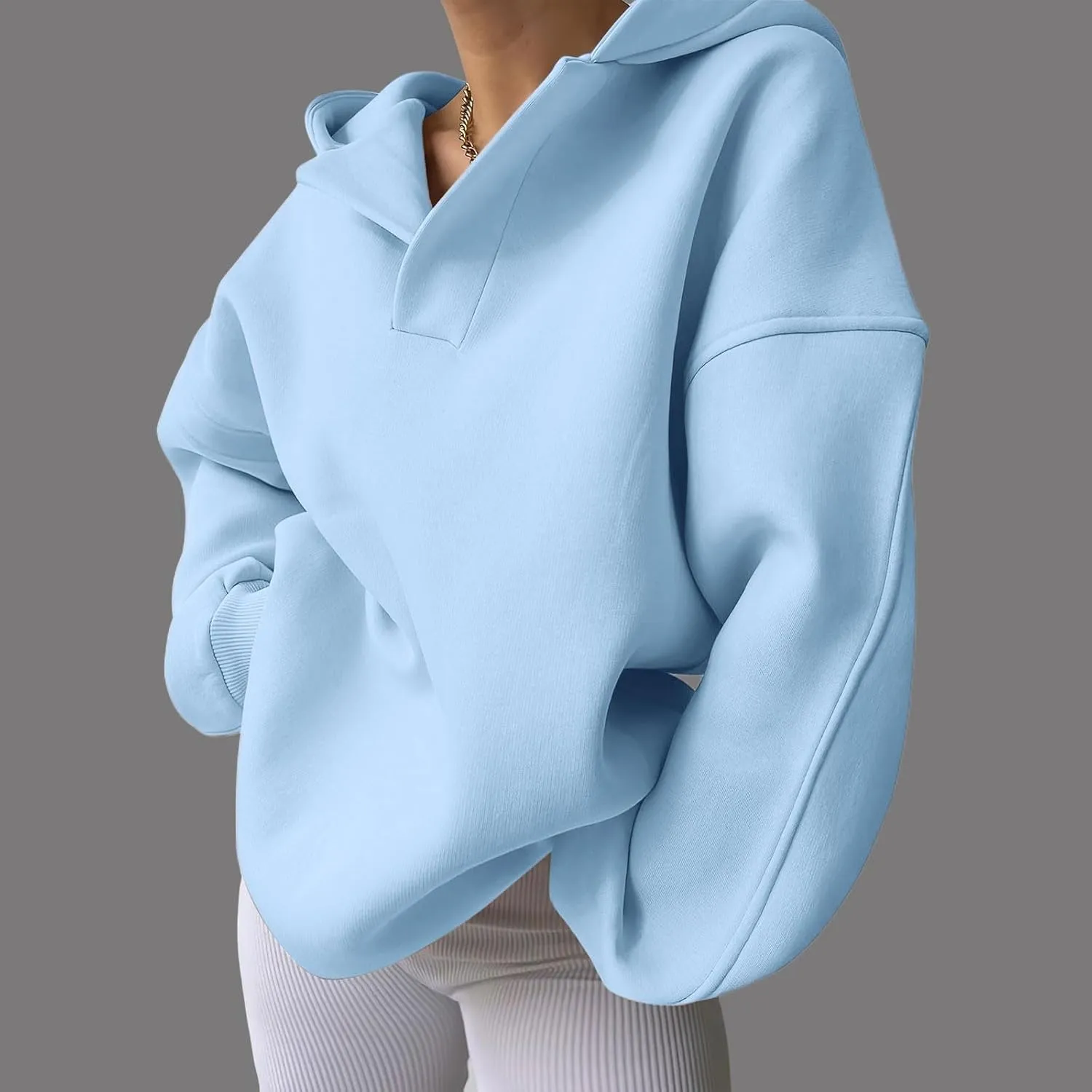 Oversized Hoodies Hoodies For Women Comfort Sweatshirt Fall Long Sleeve Fleece Lined Hoodies V Neck Oversized