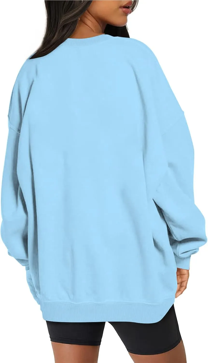 Oversized Long Sleeve Sweatshirts For Women 2023 Fall Fashion Crewneck Sweatshirt Solid Casual Loose Pullover Tops