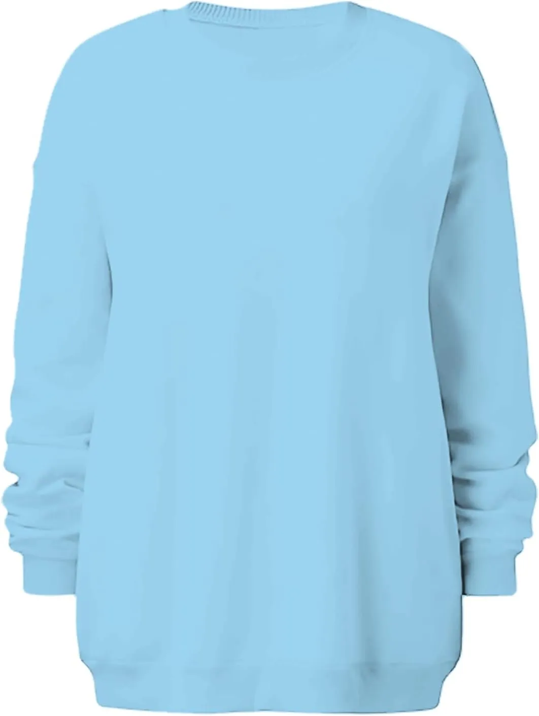 Oversized Long Sleeve Sweatshirts For Women 2023 Fall Fashion Crewneck Sweatshirt Solid Casual Loose Pullover Tops