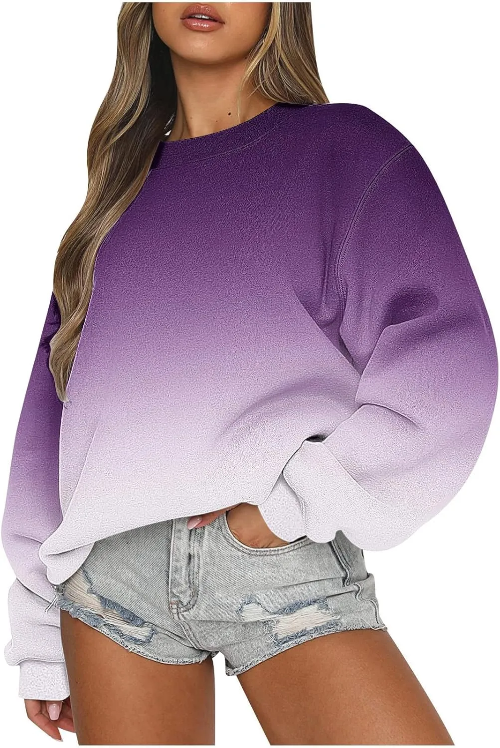 Oversized Sweatshirt For Women Casual Long Sleeve Crewneck Pullover Tops Cute Fall Fashion y2k Clothes Teen Girls