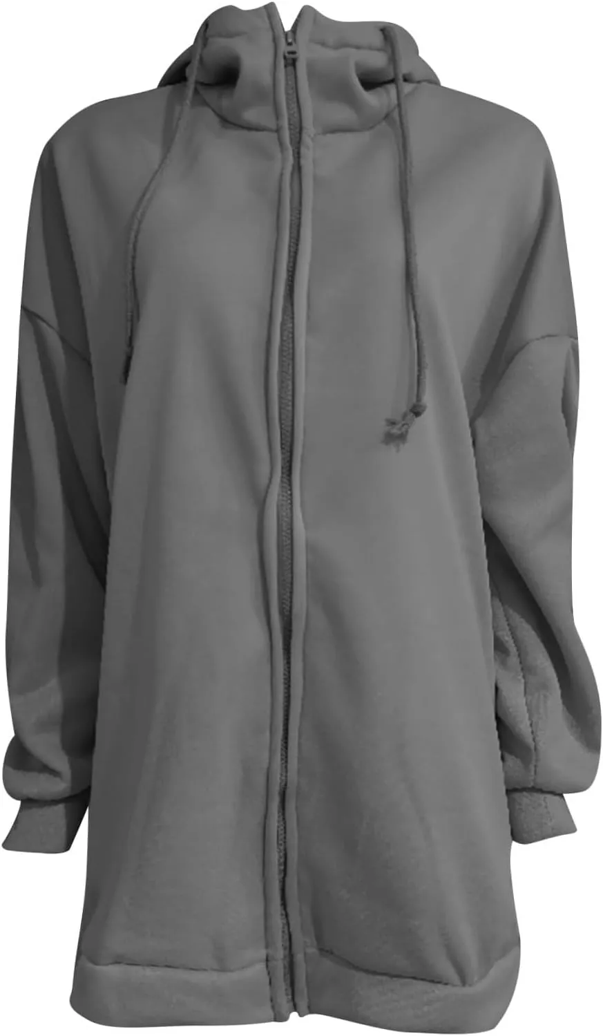 Oversized Zip Up Hoodies for Women Plus Size Long Sleeve Hooded Sweatshirt Casual Fall Long Jacket with Pockets