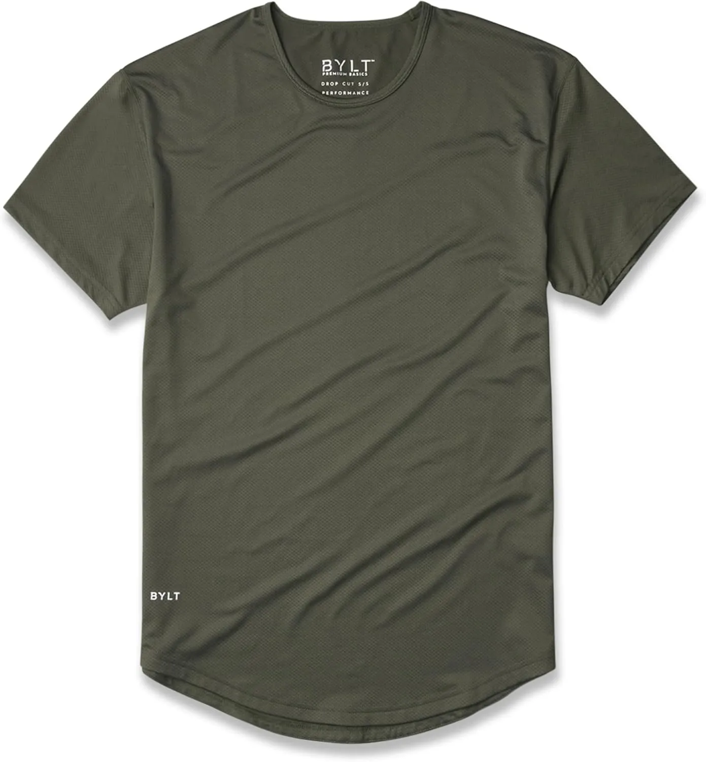 Performance Drop-Cut Men's T Shirt  Athletic Drop Cut Crewneck Tee  Moisture Wicking, Quick-Dry, Tapered Fit