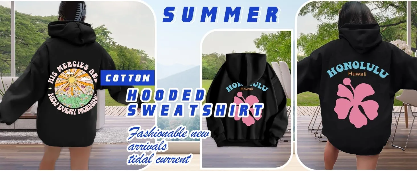 Pink Palm Puff Hoodie Letter Print Y2k Sweatshirt Trendy Preppy Sweatshirts for Teen Girls Cute Clothes