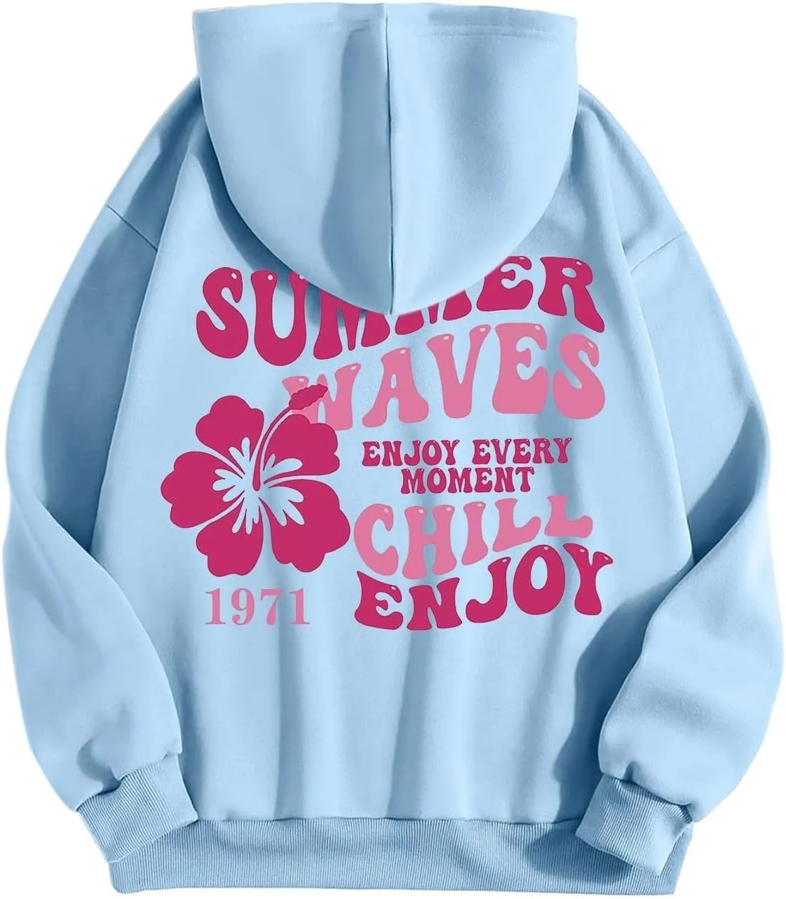 Pink Palm Puff Hoodie Letter Print Y2k Sweatshirt Trendy Preppy Sweatshirts for Teen Girls Cute Clothes