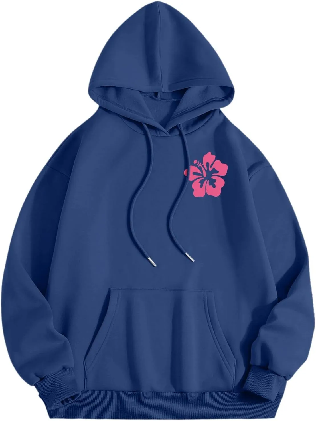 Pink Pom Puff Oversized Hoodie for Teen Girls Long Sleeve Y2K Graphic Hoodies with Pockets 2024 Fall Preppy Sweatshirt