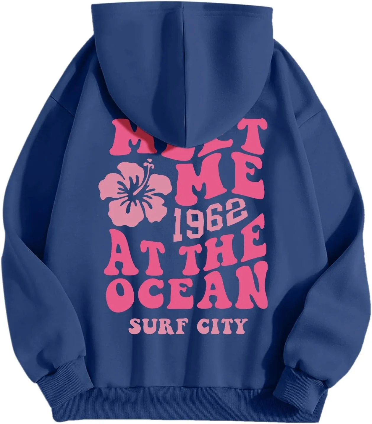 Pink Pom Puff Oversized Hoodie for Teen Girls Long Sleeve Y2K Graphic Hoodies with Pockets 2024 Fall Preppy Sweatshirt