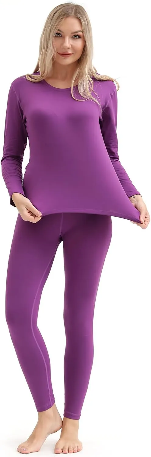 PISIQI Thermal Underwear Women Ultra-Soft Long Johns Set Base Layer Skiing Winter Warm Top & Bottom