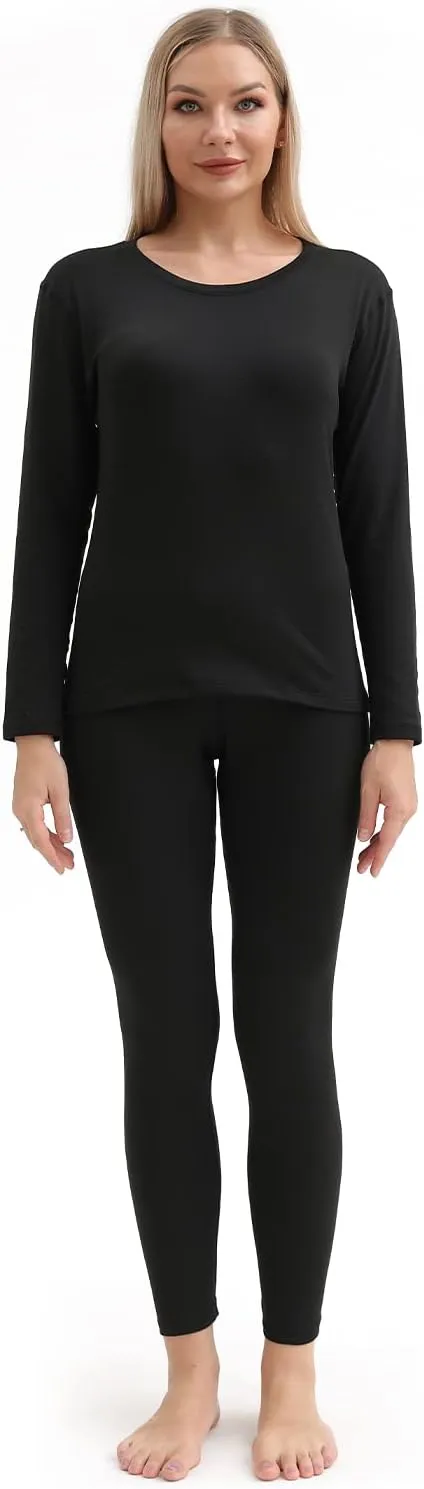 PISIQI Thermal Underwear Women Ultra-Soft Long Johns Set Base Layer Skiing Winter Warm Top & Bottom