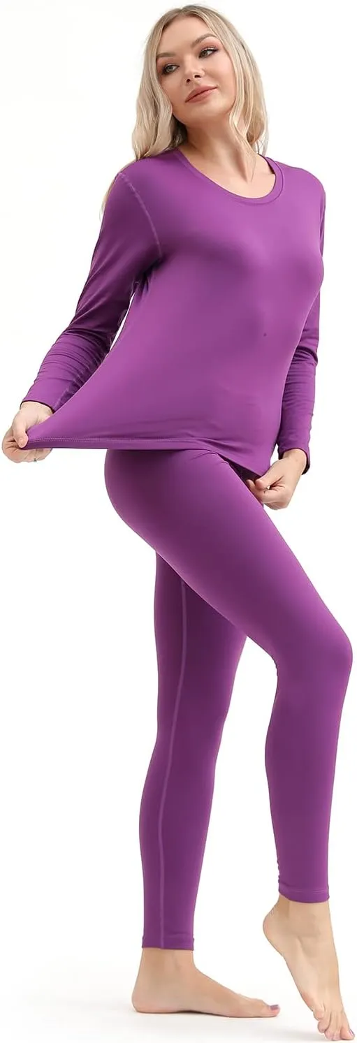 PISIQI Thermal Underwear Women Ultra-Soft Long Johns Set Base Layer Skiing Winter Warm Top & Bottom