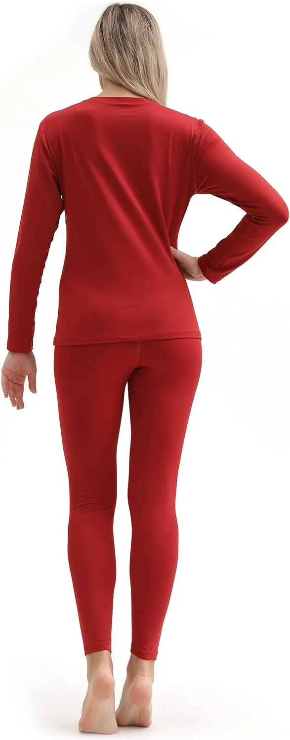PISIQI Thermal Underwear Women Ultra-Soft Long Johns Set Base Layer Skiing Winter Warm Top & Bottom