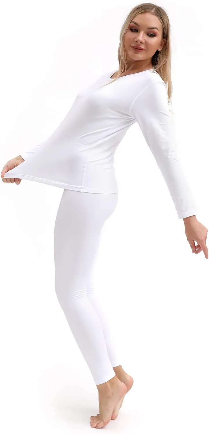 PISIQI Thermal Underwear Women Ultra-Soft Long Johns Set Base Layer Skiing Winter Warm Top & Bottom