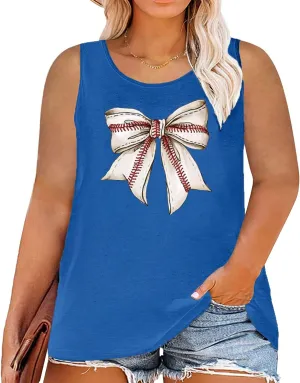 Plus Size Baseball Sleeveless Shirt Women Baseball Mom Tank Top Batter Batter Swing Baseball Tee Vest Casual Summer Top