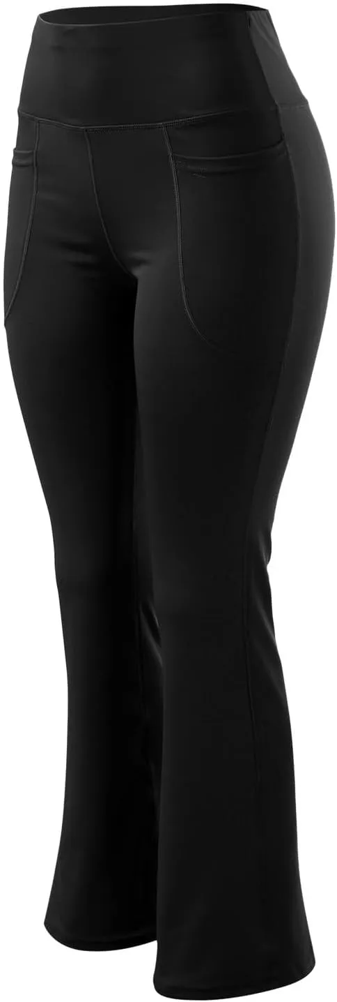 Plus Size Womens Yoga Pants Flare Leg Elastic High Waist Stretch Bootcuts Seamless Workout Bell Bottoms Leggings