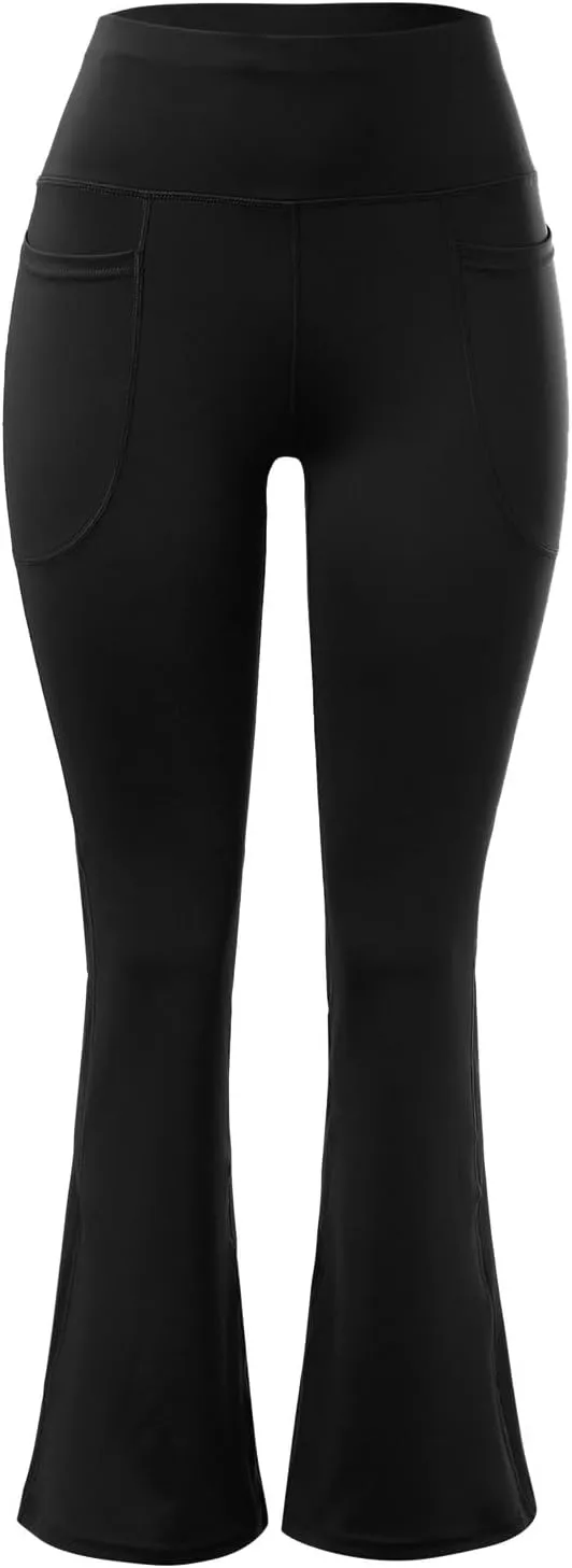 Plus Size Womens Yoga Pants Flare Leg Elastic High Waist Stretch Bootcuts Seamless Workout Bell Bottoms Leggings