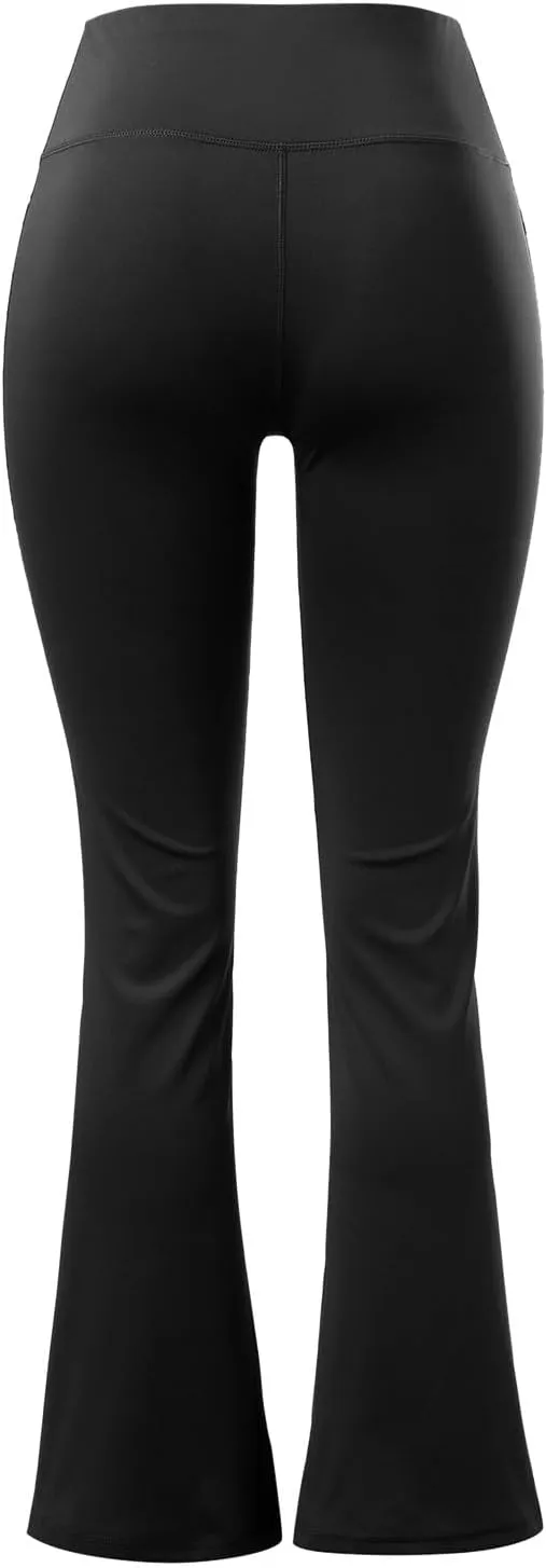 Plus Size Womens Yoga Pants Flare Leg Elastic High Waist Stretch Bootcuts Seamless Workout Bell Bottoms Leggings