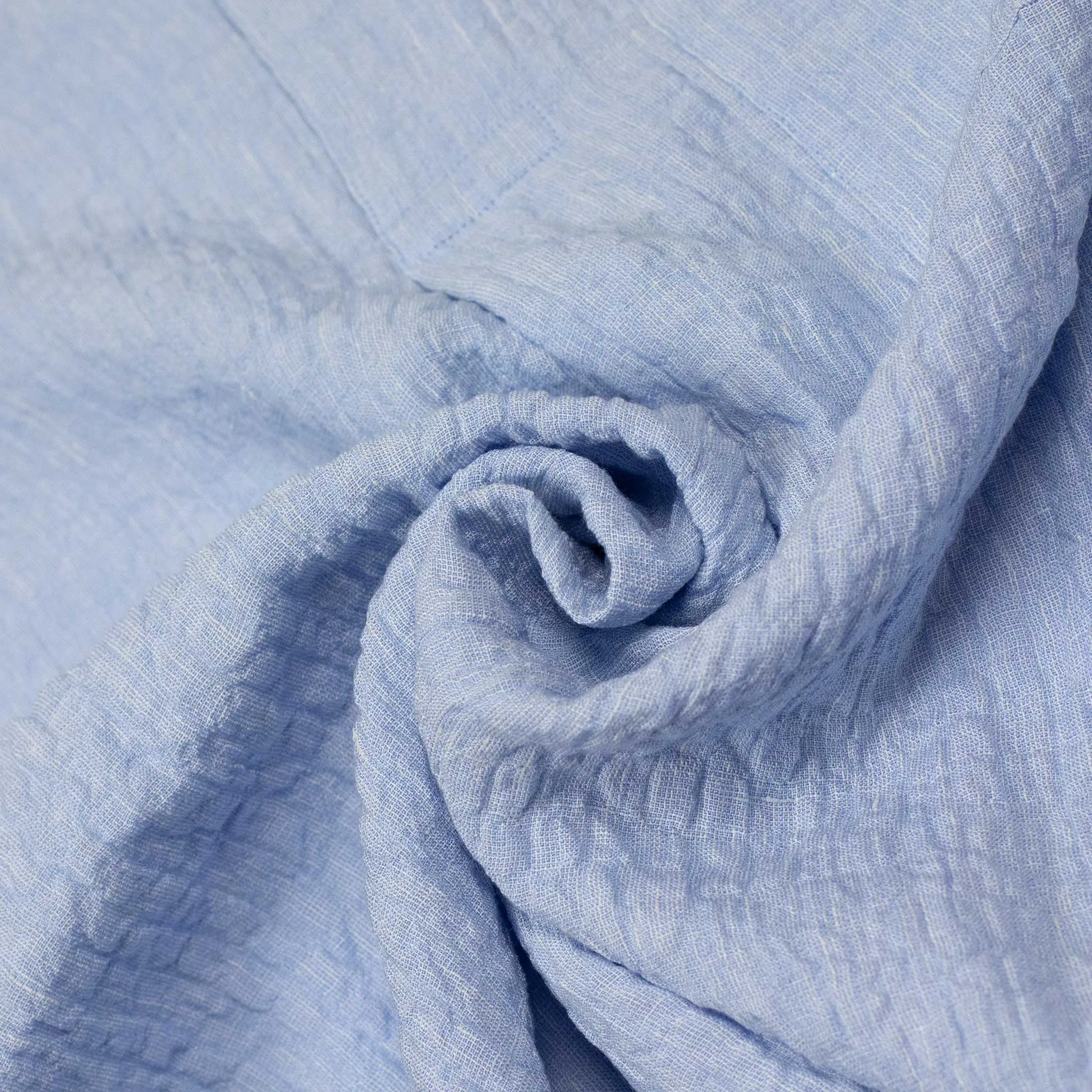 Popover shirt in light blue linen and rayon guaze