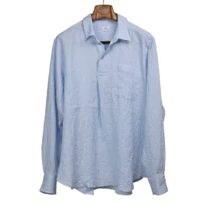 Popover shirt in light blue linen and rayon guaze